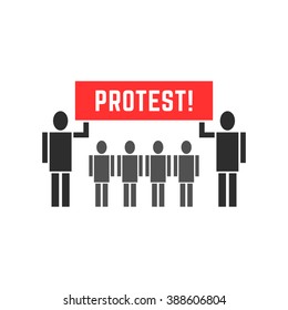 black protesters people symbol. concept of protestor, anarchy, victory, solidarity, fight, rebellion, union, stick figure, parade. flat style modern logo design vector illustration on white background