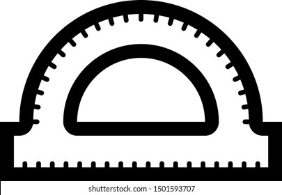 Black Protractor grid for measuring degrees icon isolated on white background. Tilt angle meter. Measuring tool. Geometric symbol.  Vector Illustration