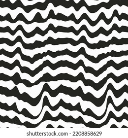 Black psychedelic curved lines. Seamless texture.