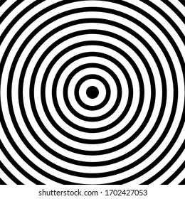 Black psychedelic radial shapes on white background. Design for website, presentation, wallpaper, banner and cover. Vector. Eps 10.