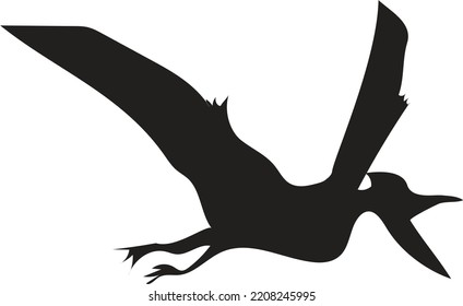 black pteranodon silhouette vector logo