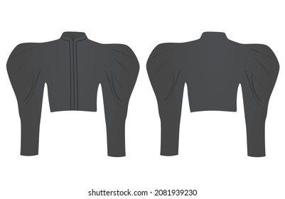Black puff sleeve sweater. vector illustration