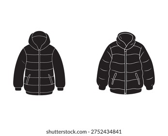 Black puffer jackets within with outshout frontier disconsolate background