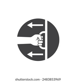 black pull sign icon vector element design template web