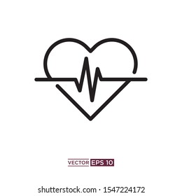 black pulse icon vector illustration template