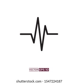 black pulse icon vector illustration template