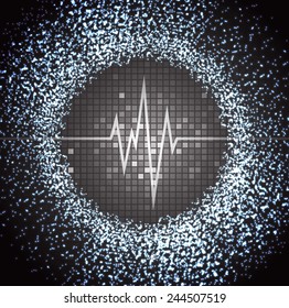 black pulse Light Abstract Technology background for computer graphic website and internet.