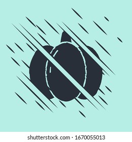 Black Pumpkin icon isolated on green background. Happy Halloween party. Glitch style. Vector Illustration
