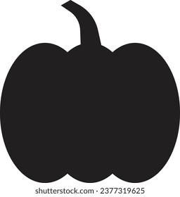 Black pumpkin icon isolated on white background . Vector illustration