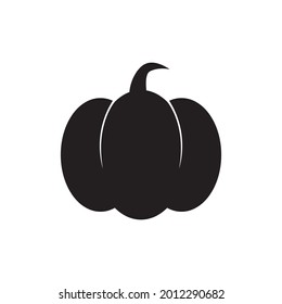 Calabaza negra en el fondo blanco icono de vector plano