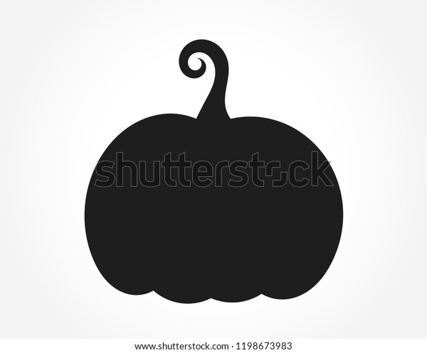 Black Pumpkin Shape Icon Vector Illustration Stock Vector (Royalty Free