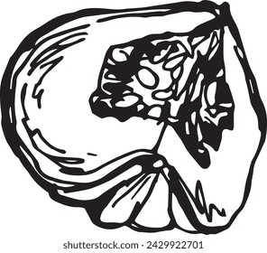 Black pumpkin in vintage style. Hand drawn black illustration.