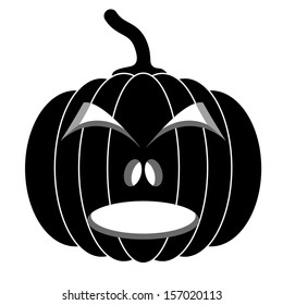 Black pumpkins for Halloween. Vector illustration.
