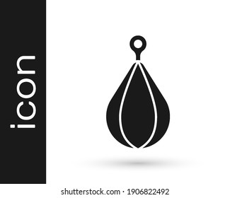 Black Punching bag icon isolated on white background.  Vector
