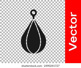 Black Punching bag icon isolated on transparent background.  Vector