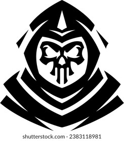 black punisher skull logo design 