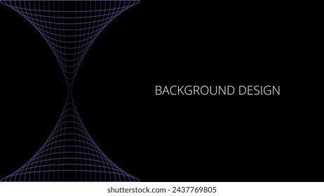 Fondo abstracto negro y púrpura con patrón de líneas mezcladas, diseño futurista. Conos cruzados	
