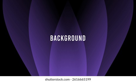 Black and purple abstract background with abstract geometric pattern, tulip petals shape	