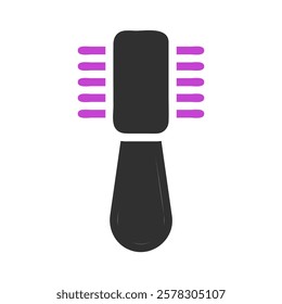 A black and purple comb isolated on a white background