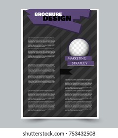 Black and purple flyer template. Abstract brochure design. Annual report cover background. For business, education, advertisement. Editable vector illustration.