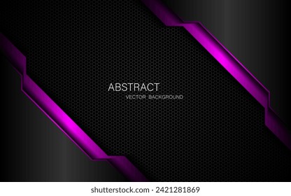 Schwarze und violette Polygone auf schwarzem Hintergrund. Frei Raum für Design. modernes Innovationskonzept, Hintergrund