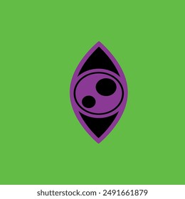 black and purple side-turned eyes