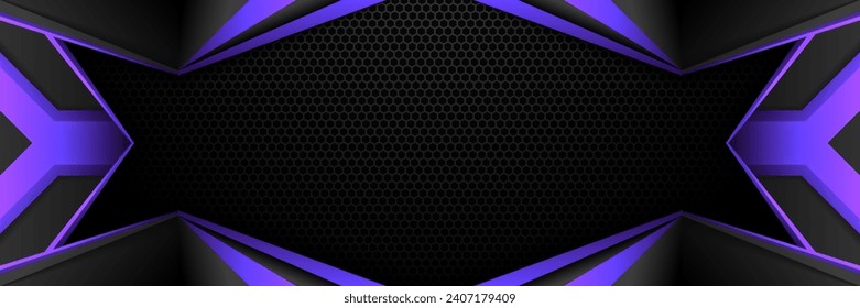 Black and Purple Technology Game GUI Banner Background for Futuristic Gamers and Streamers Backdrop