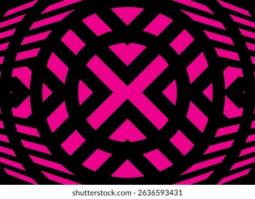 Black and purple vector pattern in folk style. Modern vector background. Abstract letter X