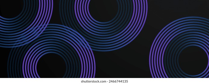 Black and purple violet abstract dynamic banner with shiny geometric lines