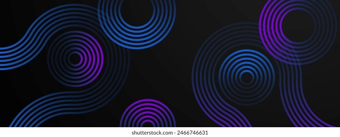 Black purple violet and blue abstract modern dynamic lines banner