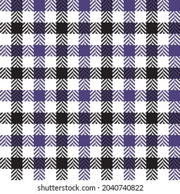 gingham de hueso de arenque negro, púrpura y blanco. Patrón de platillos vectoriales sin igual adecuado para la moda, la decoración del hogar y el estacionario.