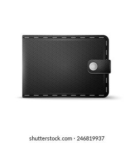 Black purse on a white background, excellent vector illustration, EPS 10