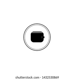 Black purse vector image, flat icon