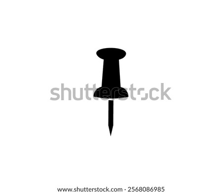 Black push pin icon. Map tacks magnified, Push pin icon. Appointments and meeting reminders vector design and illustration.
