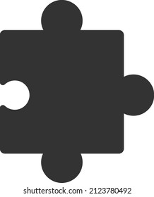 Black Puzzle Icon Vektor, Puzzleteil-Vektorgrafik