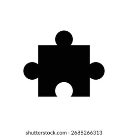 black puzzle piece design element