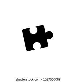 Black Puzzle Pieces Vector Icon, The symbol of pazzle. Simple, modern flat vector illustration