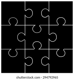 Black puzzle, vector illustration 