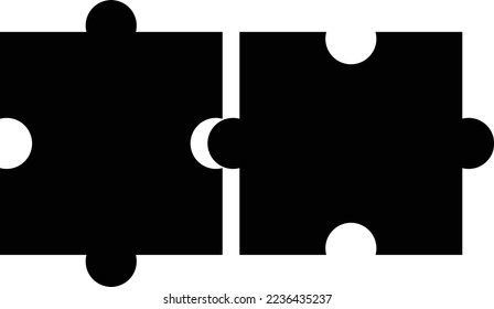 black puzzles icon vector isolated on white background