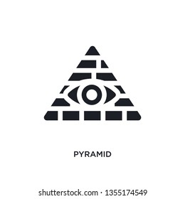 black pyramid isolated vector icon. simple element illustration from united states concept vector icons. pyramid editable logo symbol design on white background. can be use for web and mobile
