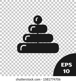 Black Pyramid toy icon isolated on transparent background.  Vector Illustration