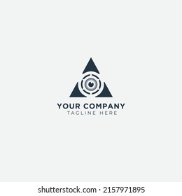 black pyramid triangle eye logo design