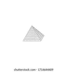 Black pyramid vector on background