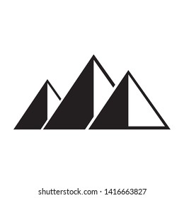 Black pyramids egyptian icon. Simple illustration of tourism black pyramids egyptian