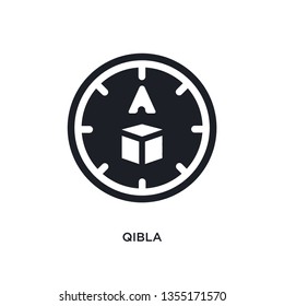 black qibla isolated vector icon. simple element illustration from religion concept vector icons. qibla editable logo symbol design on white background. can be use for web and mobile
