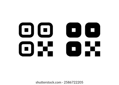 Black QR code icon in minimalist style Vector