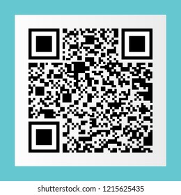 black qr code on white paper sticker for pattern and design,vector illustration.