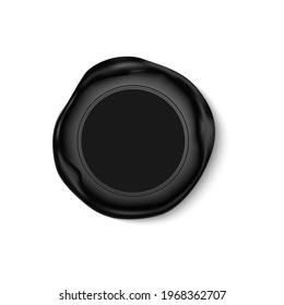 Black quality guarantee stamp.Vector illustration of the wax luxury seal.Design element.