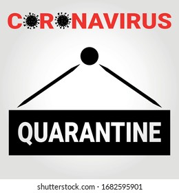 Black quarantine plate vector icon on a white background. Black vector icon on white background. China pathogen respiratory infection (asian flu outbreak). Influenza pandemic.