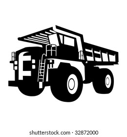 black quarry truck, vector illustration